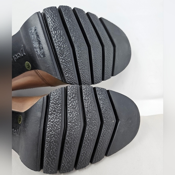 Paul Green Nina Womens Loafer Pump Size 7.5=10 Distressed Brown Leather Retro - Picture 8 of 16